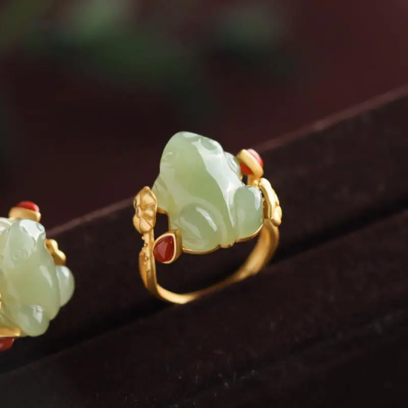 Daith Heart Ring - Cincin Katak Giok Hijau Jimat Aksesori