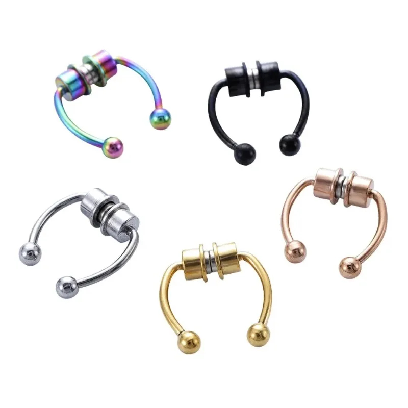 Body Jewelry Art - 1/2/3 Buah Cincin Hidung Magnetik Palsu,
