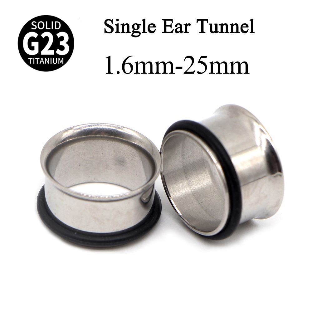 Body Jewelry Ear Gauges - 1 pasang G23 Titanium penyumbat lubang