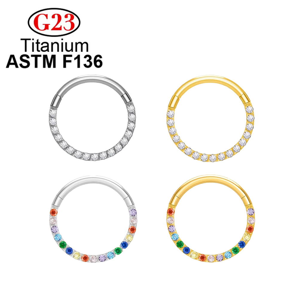 Septum Clicker Ring - Anting Titanium ASTM F136 G23 16G/18G