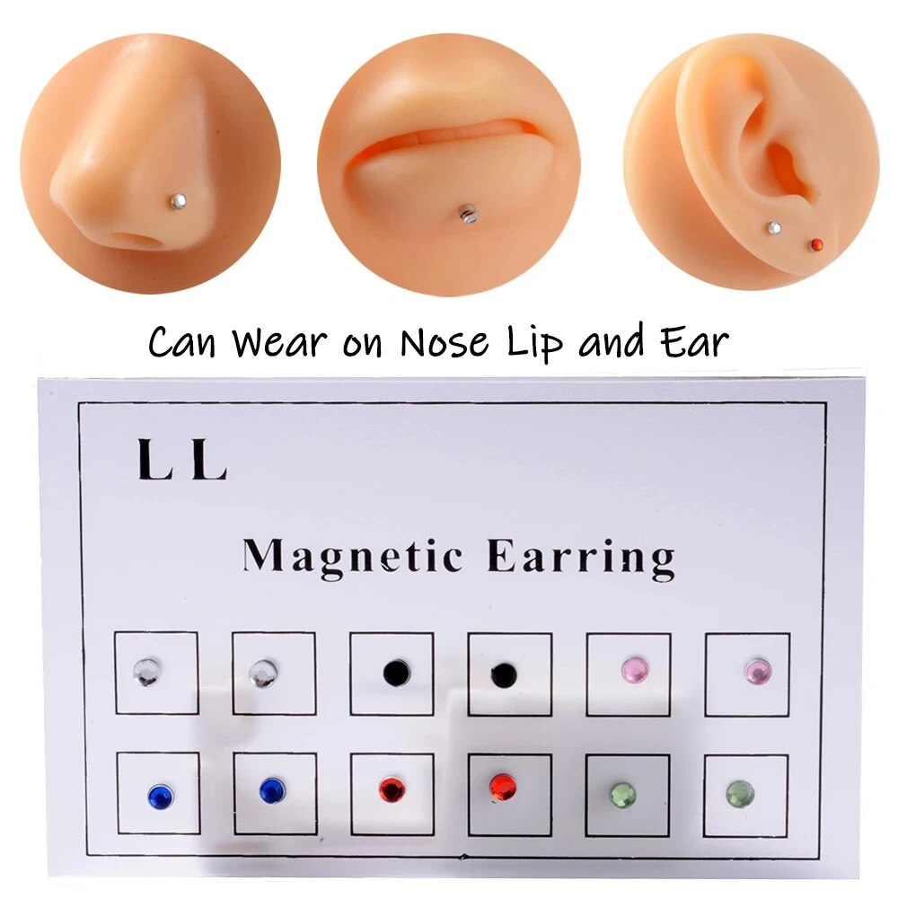 Body Jewelry Ear - 12 buah/kartu palsu penipu Magnet tidak