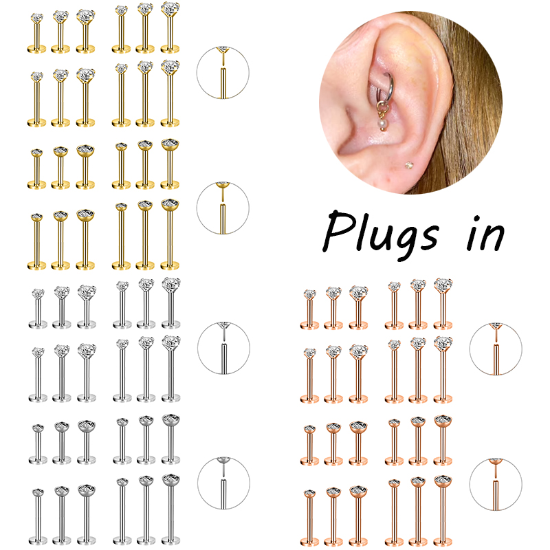 Zs Body Jewelry - ZS 3 Buah/Lot Anting-Anting Tragus Baja