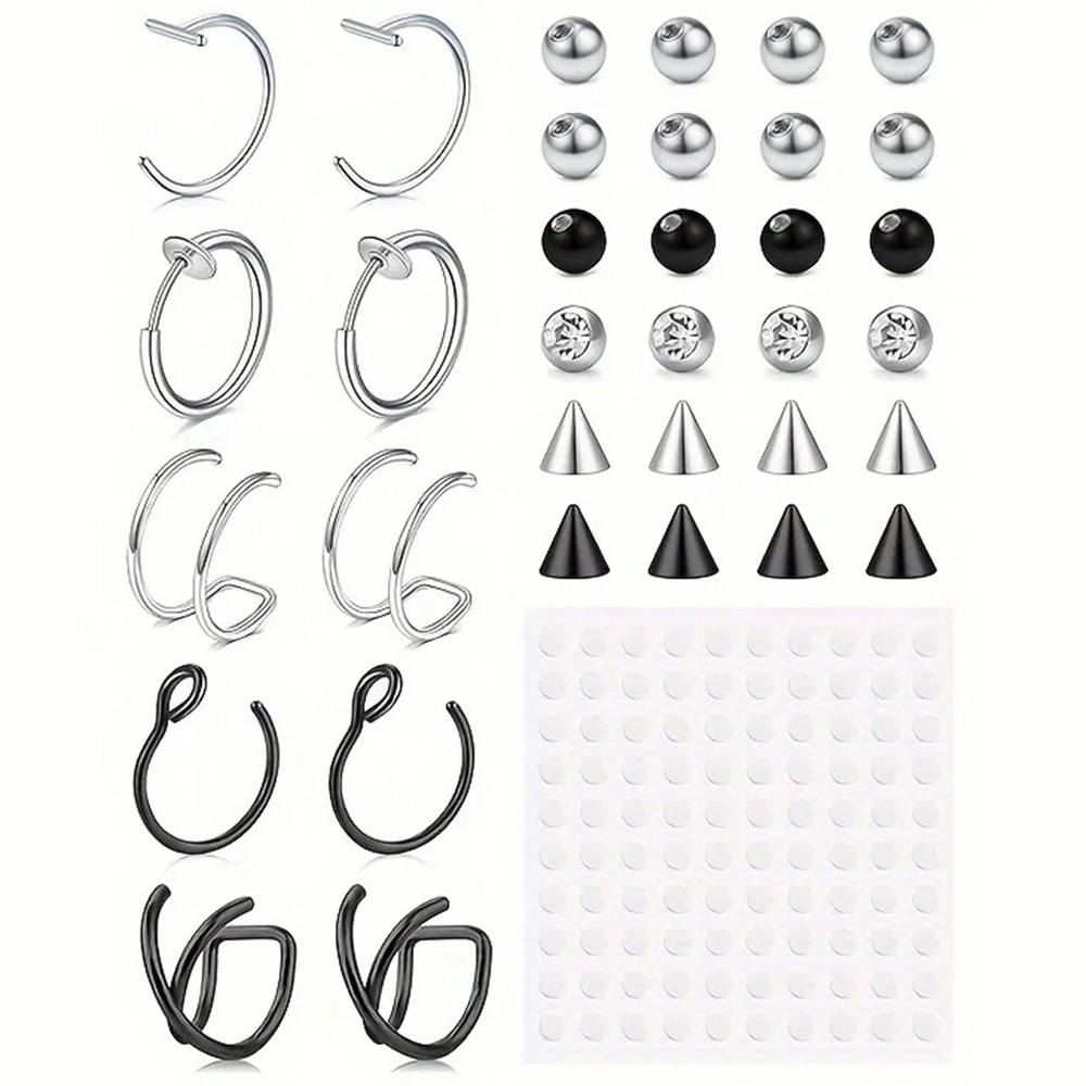 Body Jewelry Ear - Tindik Palsu, Cincin Bibir Palsu, Cincin