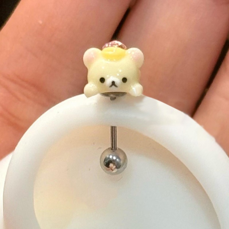 Body Jewelry Lot - Anting Tusuk Rilakkuma Kawaii dari Baja