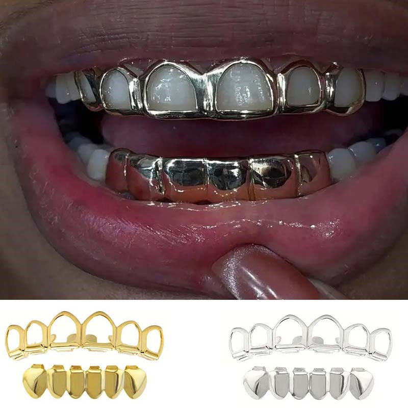 Body Jewelry Lot - Satu Set Ornamen Gigi Hip-Hop Enam