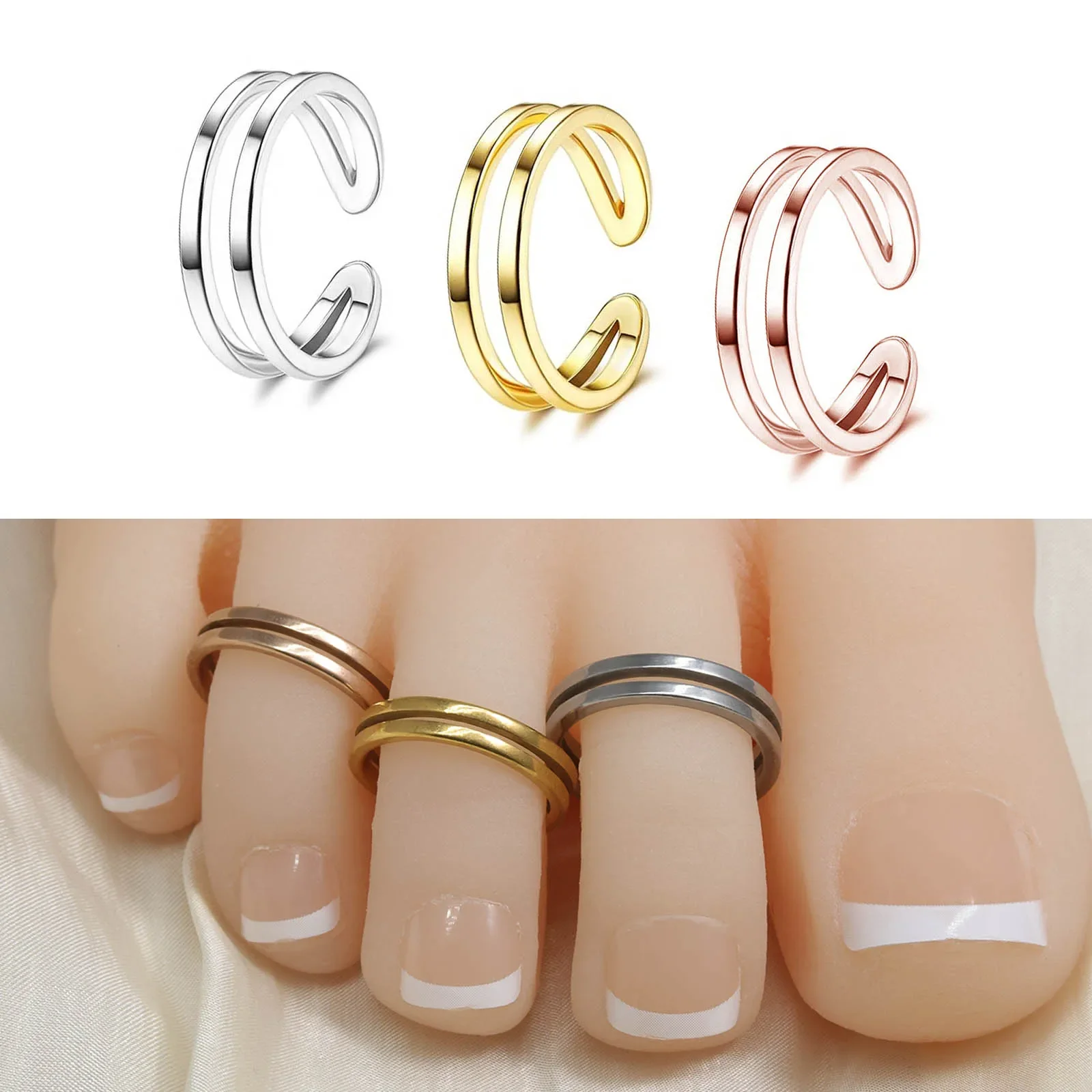 Body Jewelry Hypoallergenic - Cincin Lotus berongga wanita, 1 buah/3