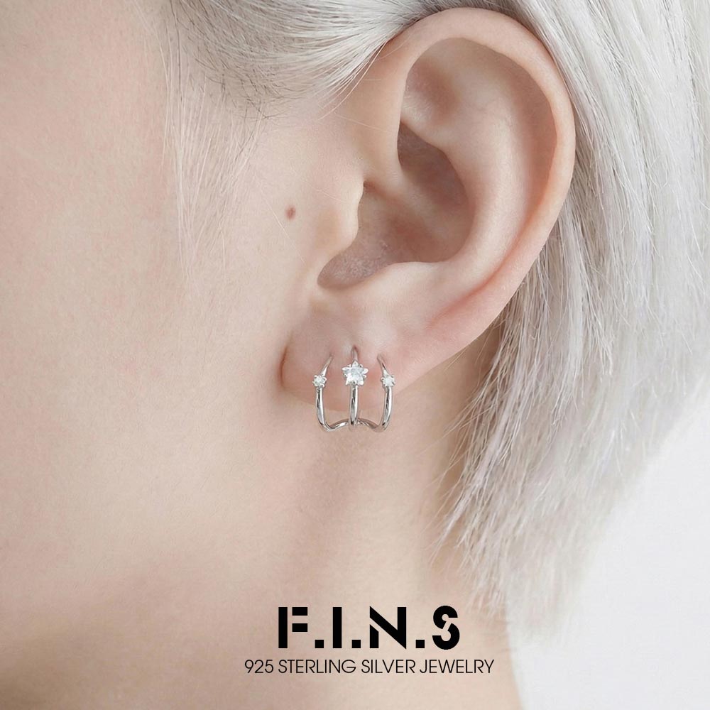 Body Jewelry Hypoallergenic - Anting-anting tusuk minimalis asli F.I.N.S Triple-Prong