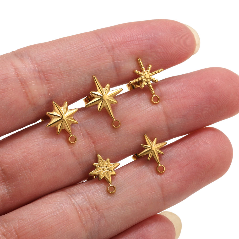 Body Jewelry Ear - 6 pcs Anting-anting Bintang Stainless Steel