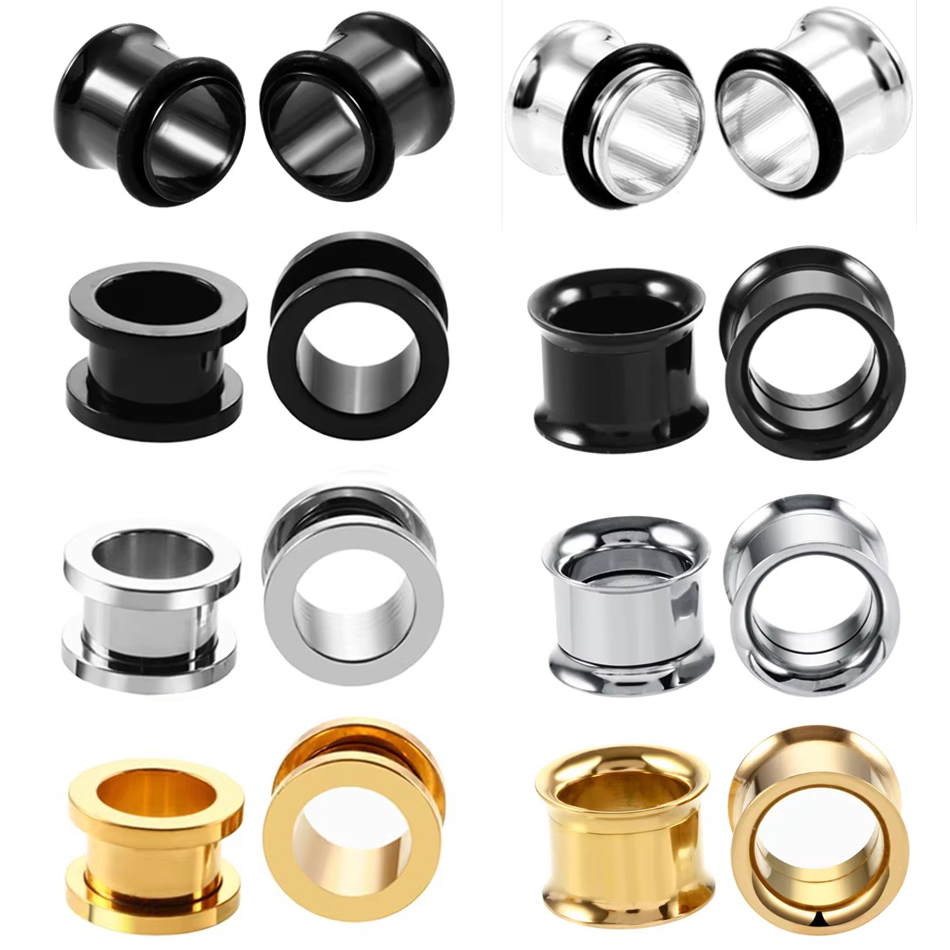 Body Jewelry Ear Gauges - 1 pasang sumbat telinga baja tahan