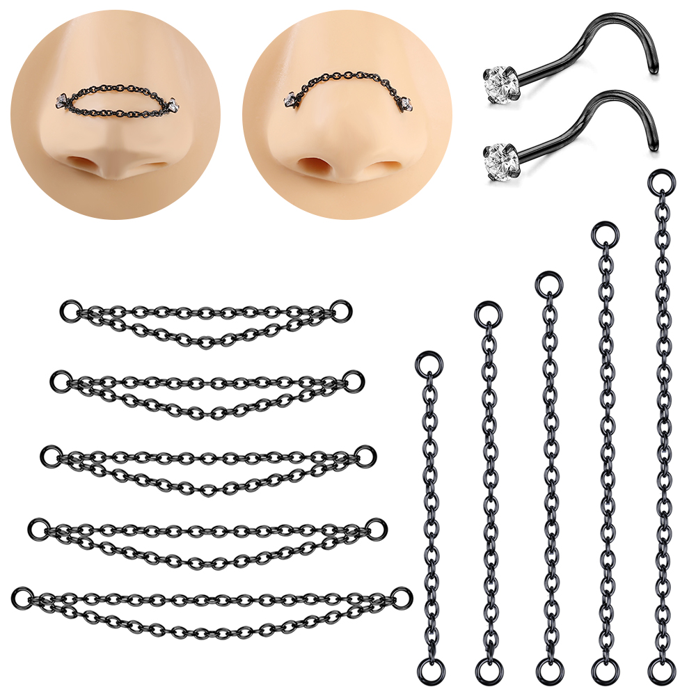 Zs Body Jewelry - AOEDEJ 1 Buah Pelat Hitam Rantai