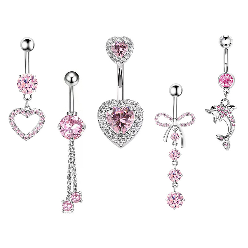 Body Jewelry Belly Button Rings - 1 Buah Cincin Pusar Mahkota Merah