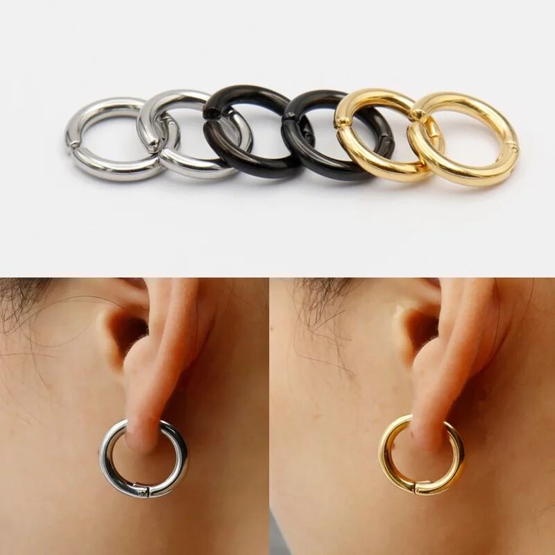 Body Jewelry Ear - 2/6 buah anting-anting Hoop Huggie palsu