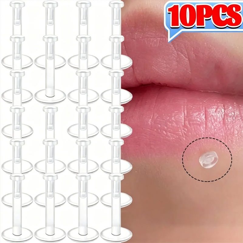Body Jewelry Ear Gauges - 10PC Batang Akrilik Transparan Lembut 16