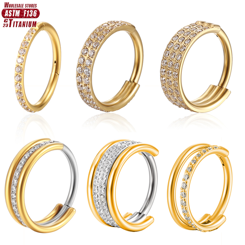 Septum Clicker Ring - F136 cincin hidung Titanium, Anting tanpa