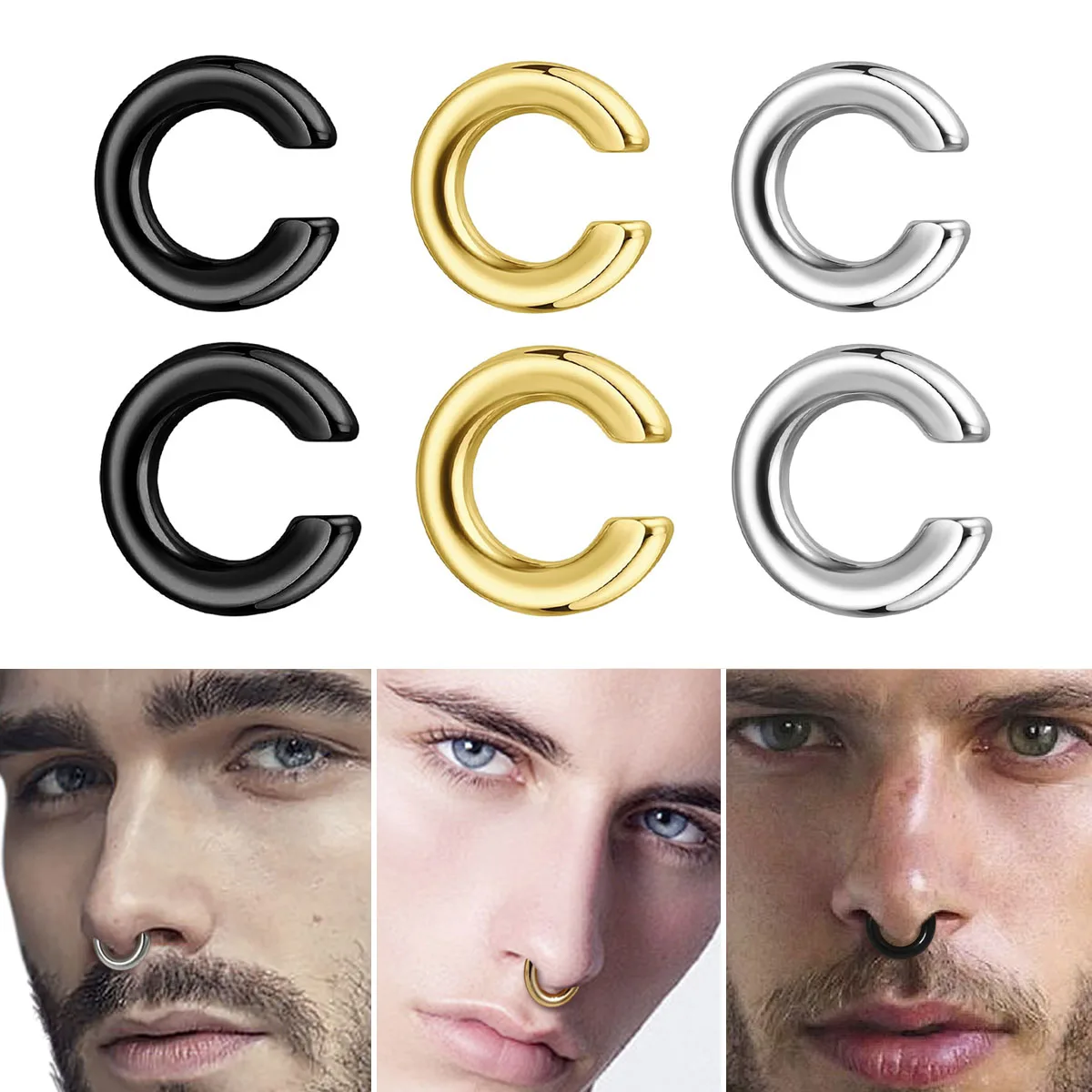 Body Jewelry Ear - 1 buah Cincin Hidung Bentuk C