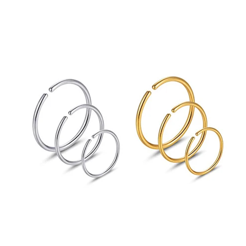 Body Jewelry Lot - 6pcs/lot Anting Hidung Hipoalergenik Bahan Baja