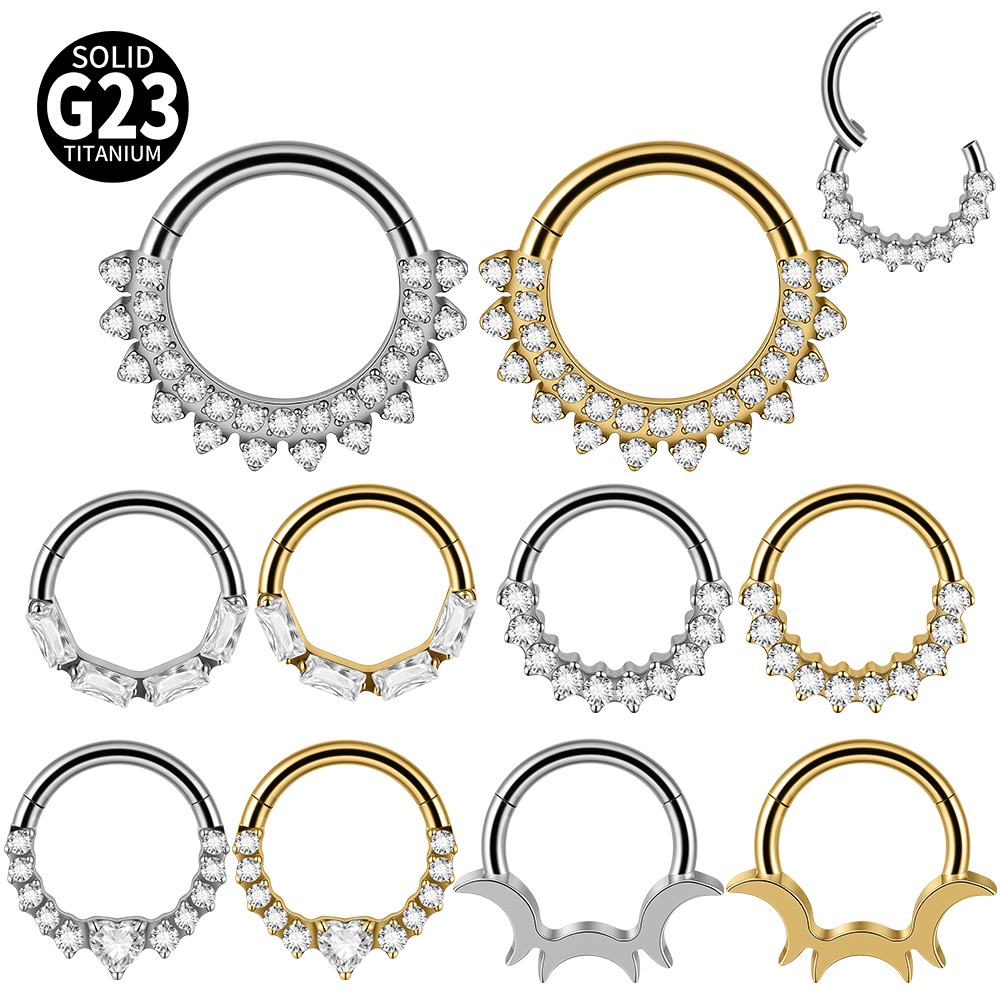 Septum Clicker Ring - 1pcs Titanium Berbagai Model Cincin Septum