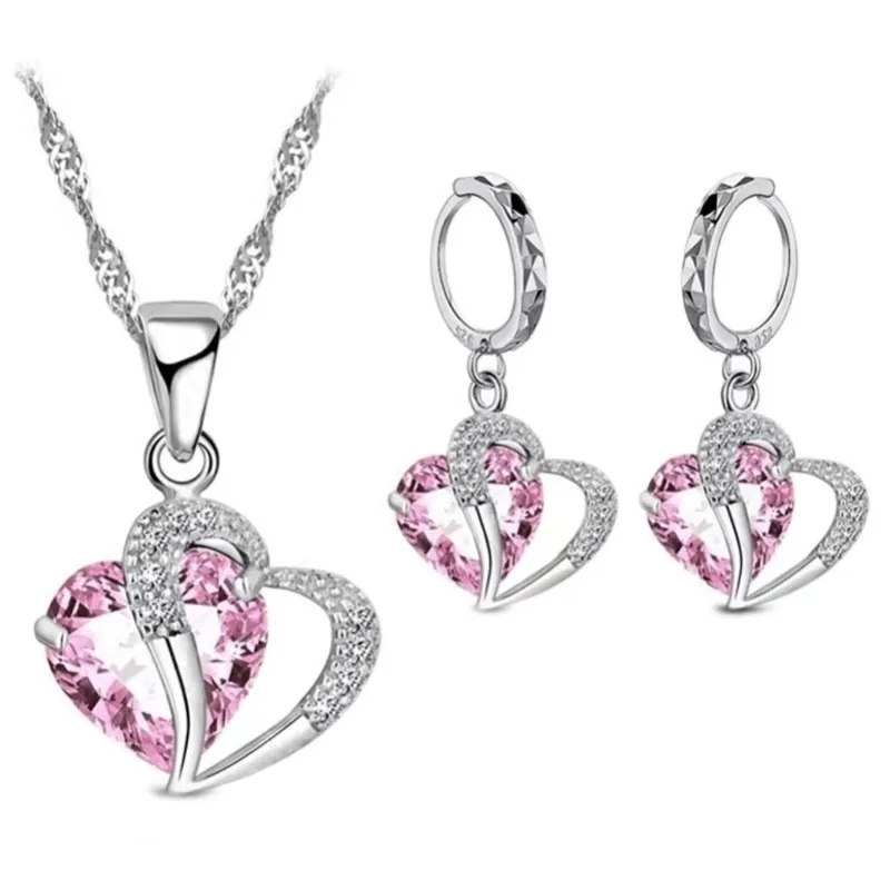 Body Jewelry Lot - Set anting-anting liontin kalung zirkon kubik