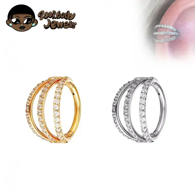 Septum Clicker Ring - G23 cincin hidung segmen berengsel Titanium