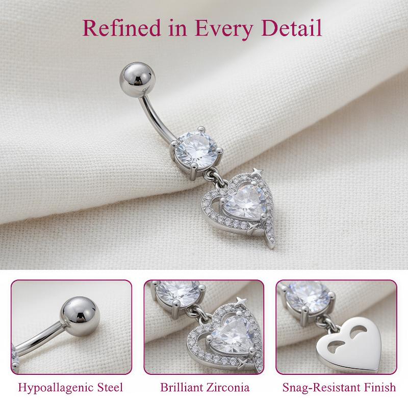 Body Jewelry Belly Button Rings - 1 Buah Cincin Pusar Gantung yang
