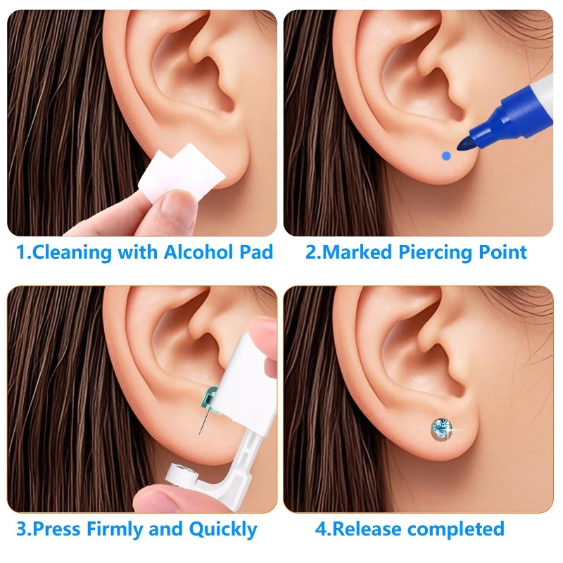 2PCS 4MM Alat Tindik Telinga S - Body Jewelry Lot ulasan dan harga