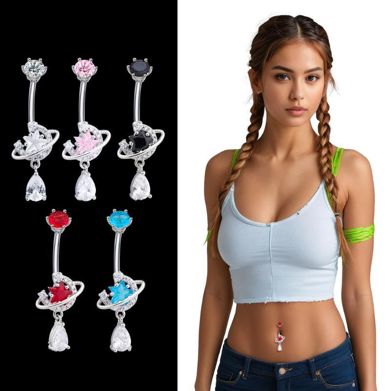 Cincin Pusar Kristal Berkilau  - Body Jewelry Universe ulasan dan harga