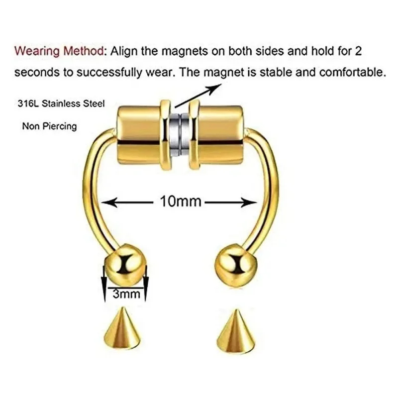 1/2/3 Buah Cincin Hidung Magne - Body Jewelry Art ulasan dan harga