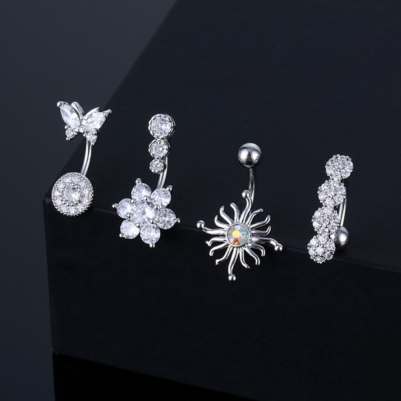 Cincin pusar kristal bentuk he - Body Jewelry Belly Button Rings ulasan dan harga