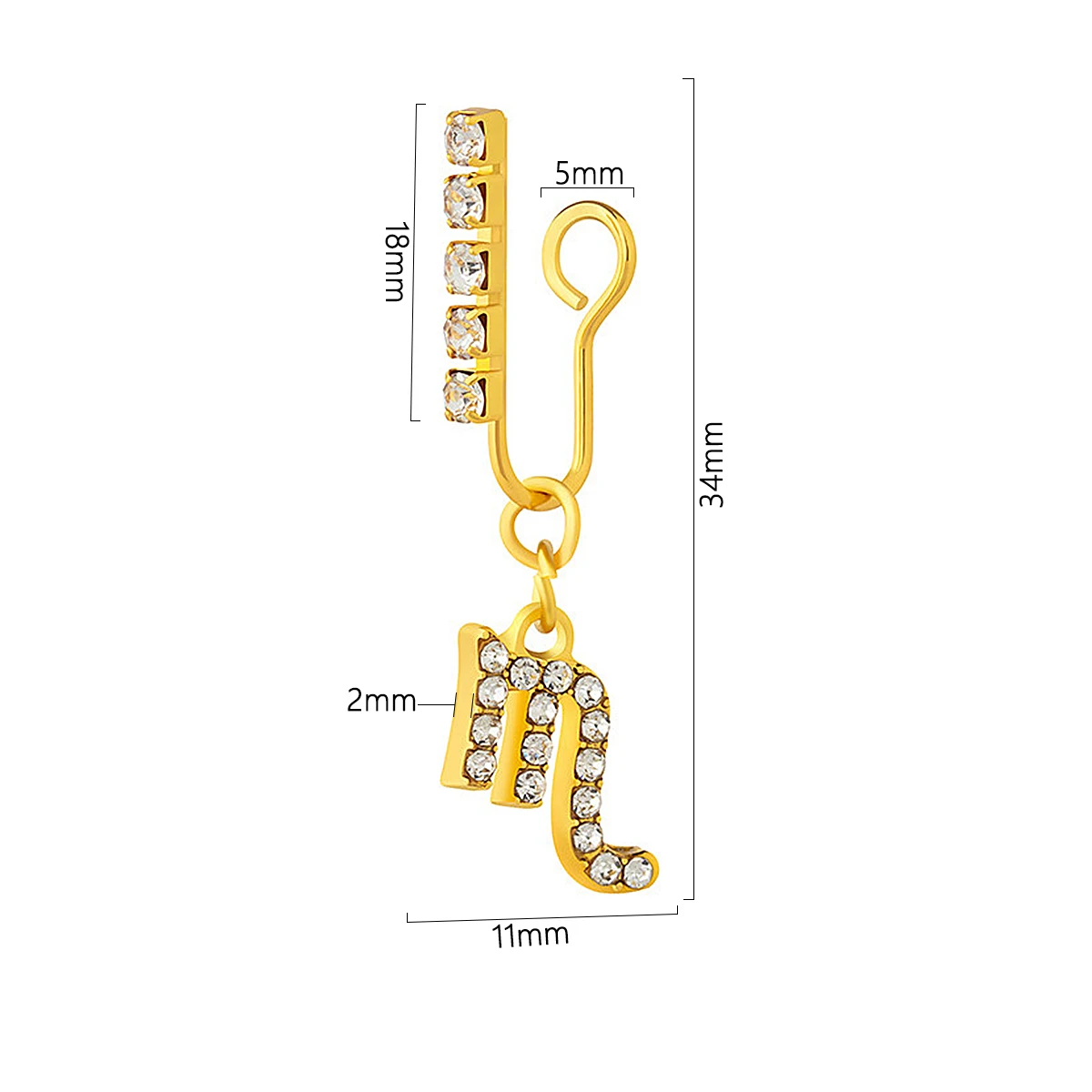 2 pak klip telinga logam zirko - Body Jewelry Ear ulasan dan harga