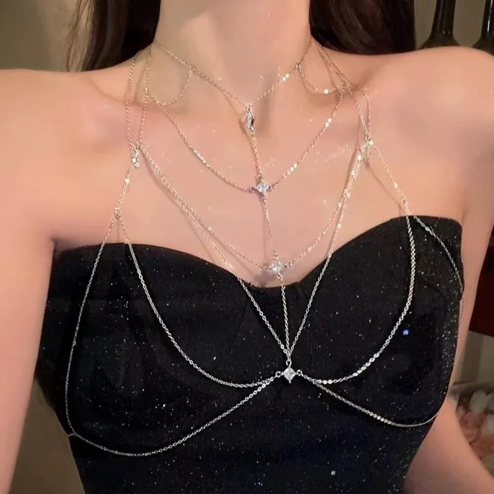 Rantai Dada Bertabur Rhineston - Body Jewelry Art ulasan dan harga