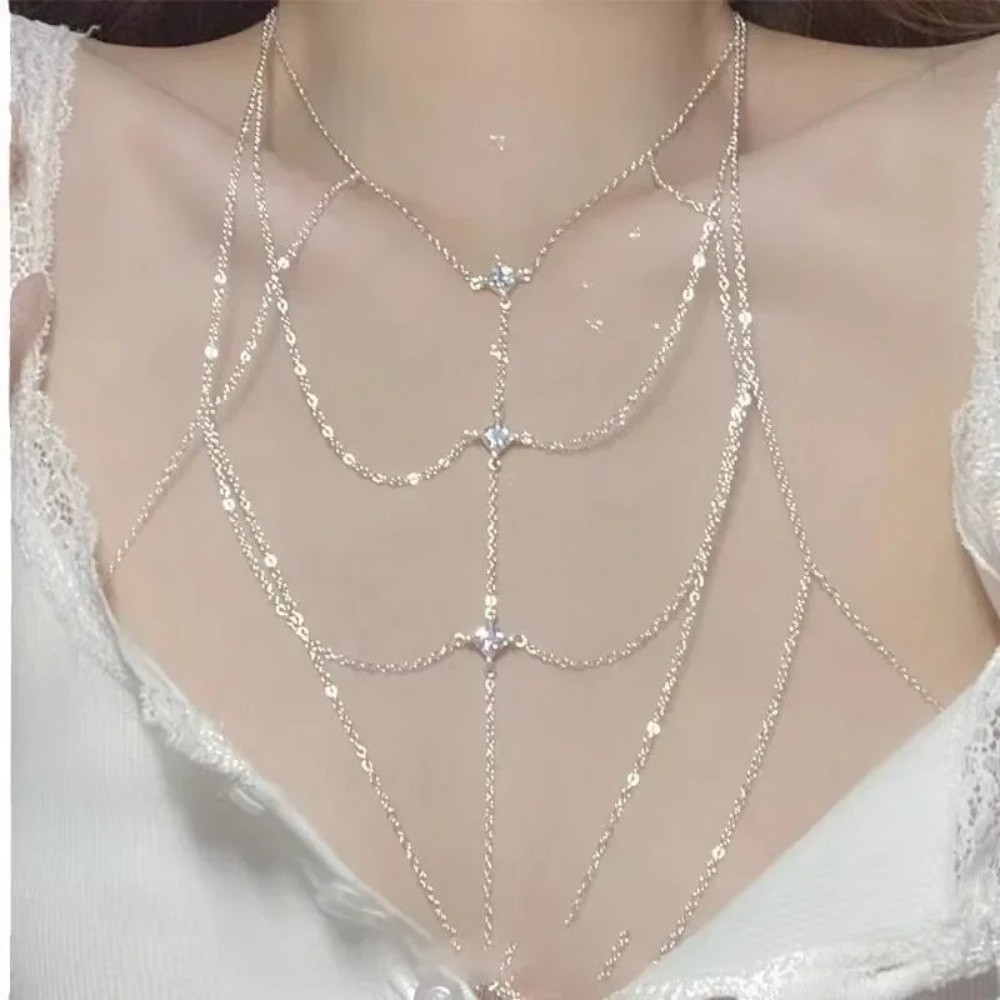 Rantai Dada Bertabur Rhineston - Body Jewelry Art ulasan dan harga