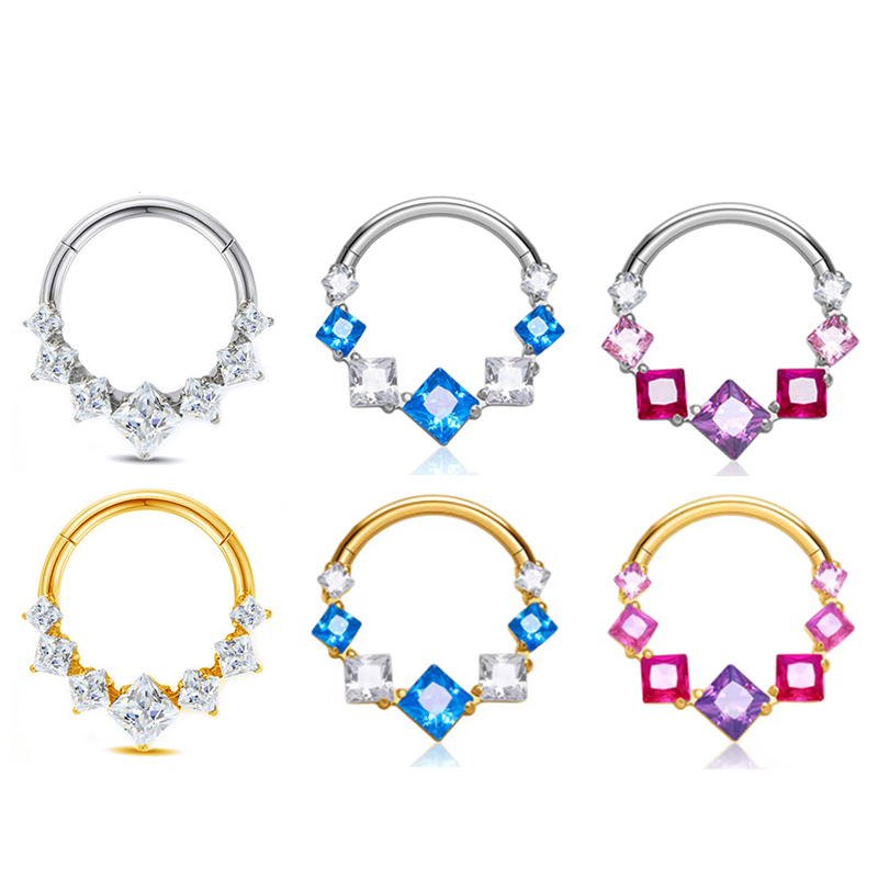 1PC ASTM F136 G23 Titanium Cin - Septum Clicker Ring ulasan dan harga