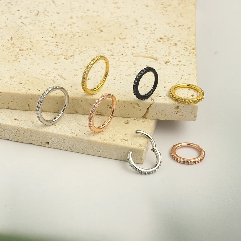 Cincin Hidung CZ Bening 16G, C - Septum Clicker Ring ulasan dan harga