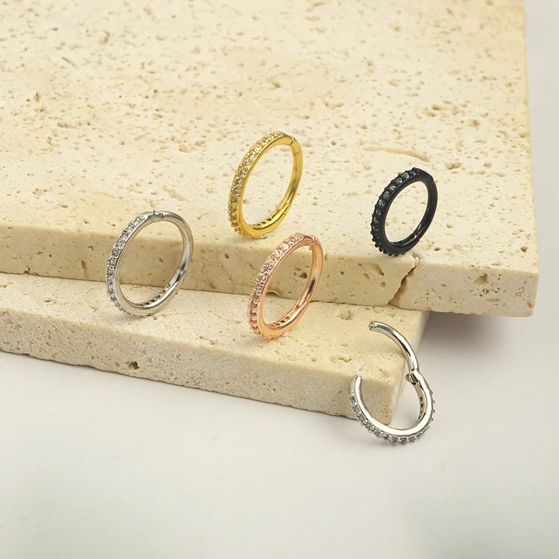 Cincin Hidung CZ Bening 16G, C - Septum Clicker Ring ulasan dan harga