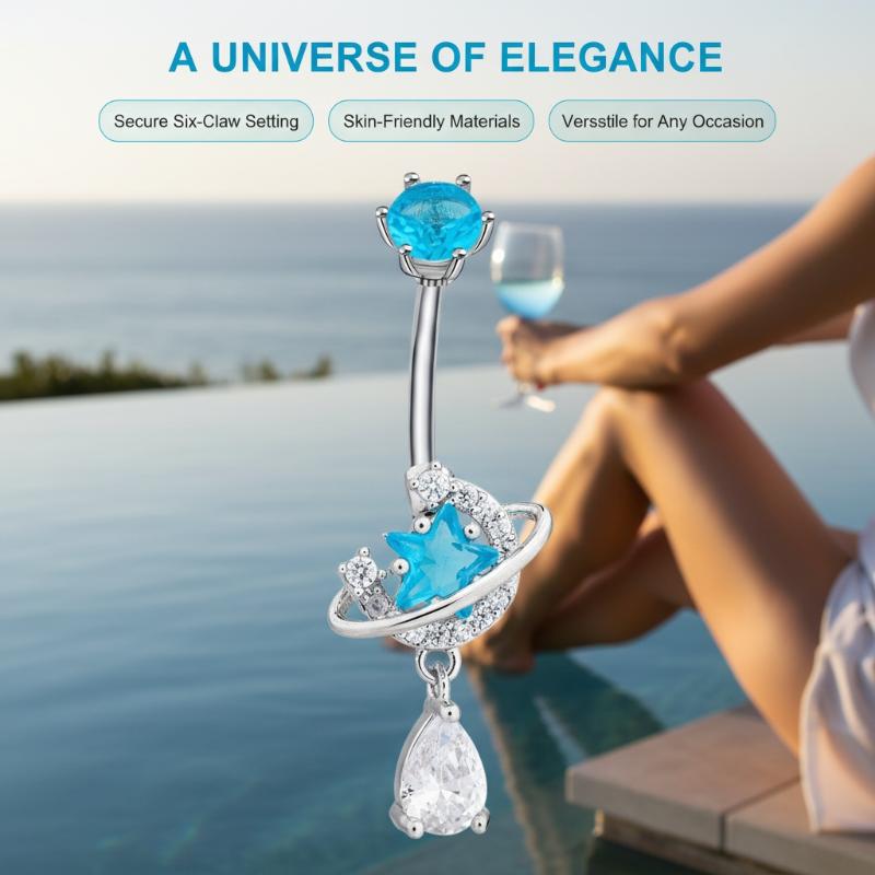 Cincin Pusar Berhias Zirkon Be - Body Jewelry Universe ulasan dan harga