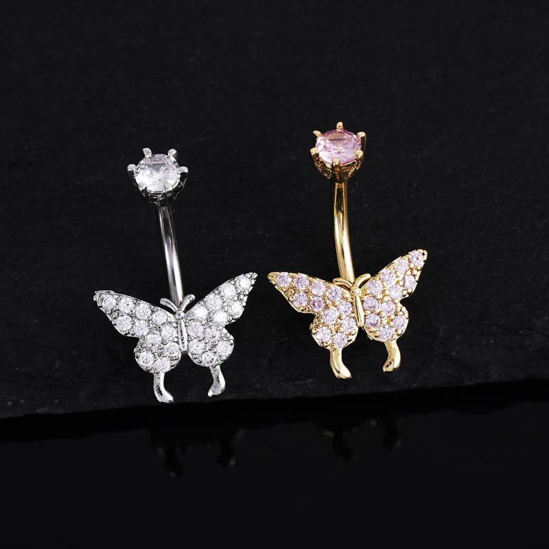 Cincin Pusar Zirkon Kupu-kupu  - Body Jewelry Universe ulasan dan harga