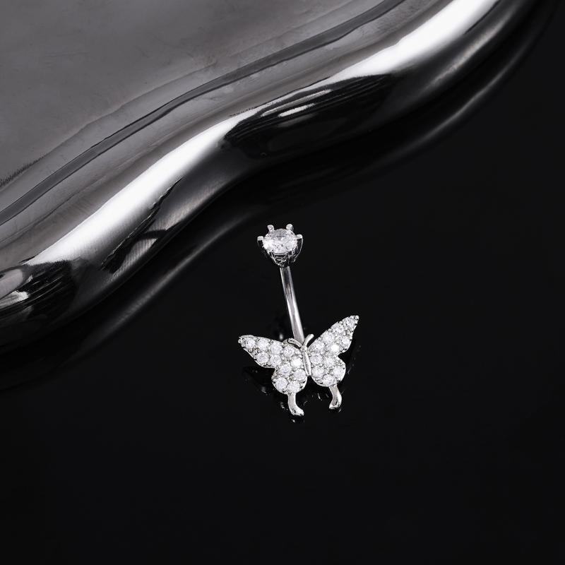 Cincin Pusar Zirkon Kupu-kupu  - Body Jewelry Universe ulasan dan harga