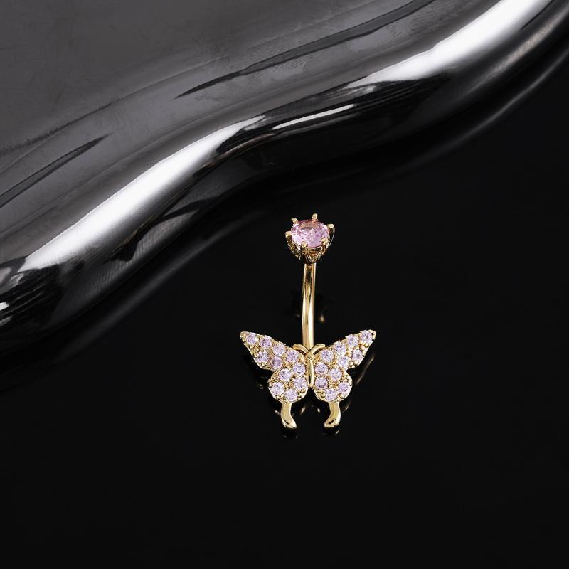 Cincin Pusar Zirkon Kupu-kupu  - Body Jewelry Universe ulasan dan harga