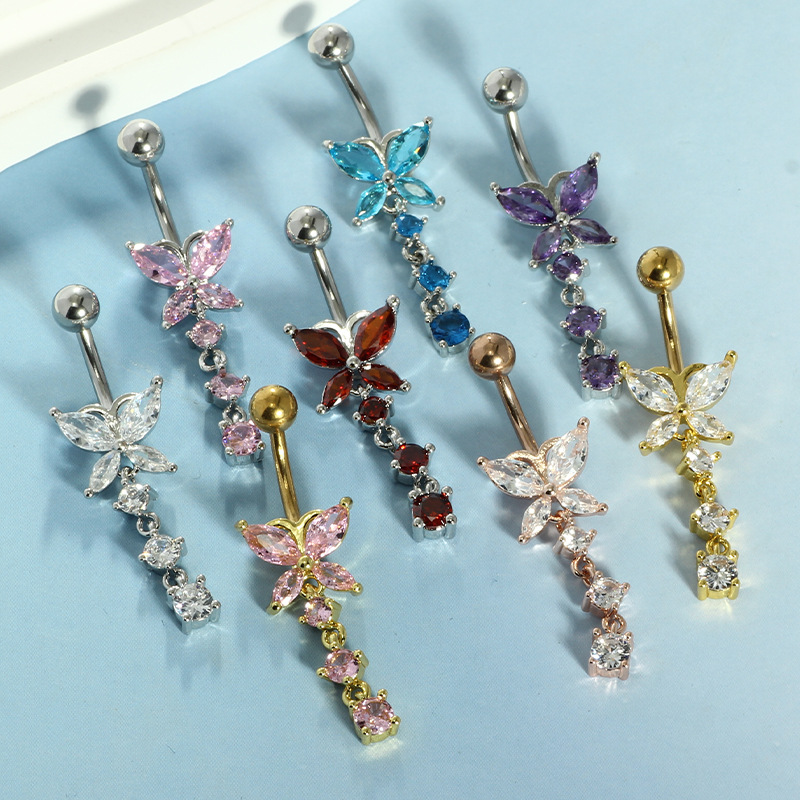 Cincin Pusar 14GA Kupu-kupu Em - Body Jewelry Belly Button Rings ulasan dan harga