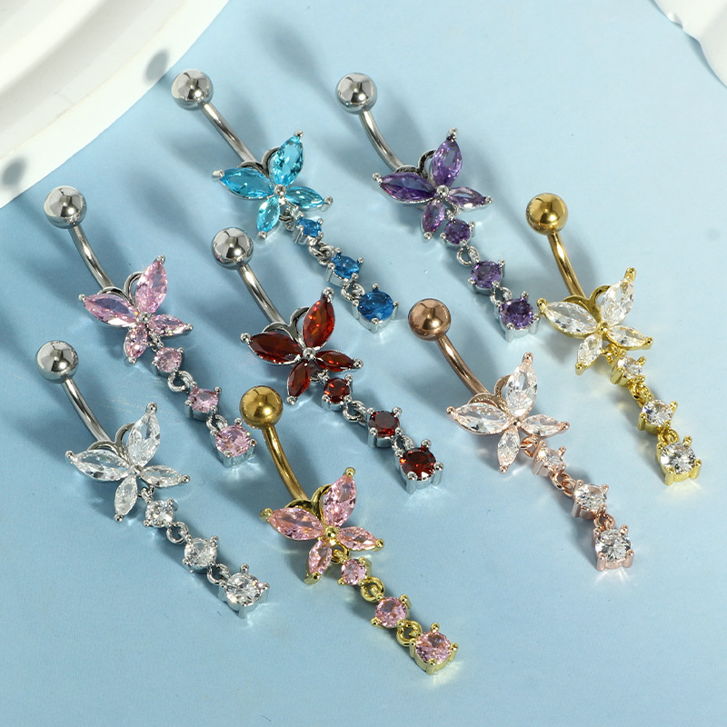 Cincin Pusar 14GA Kupu-kupu Em - Body Jewelry Belly Button Rings ulasan dan harga