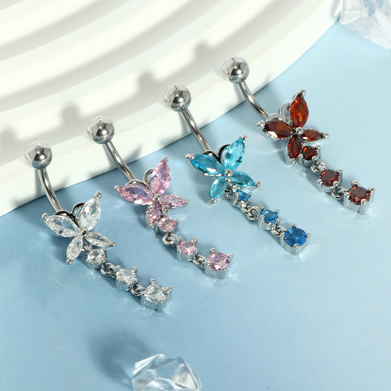 Cincin Pusar 14GA Kupu-kupu Em - Body Jewelry Belly Button Rings ulasan dan harga