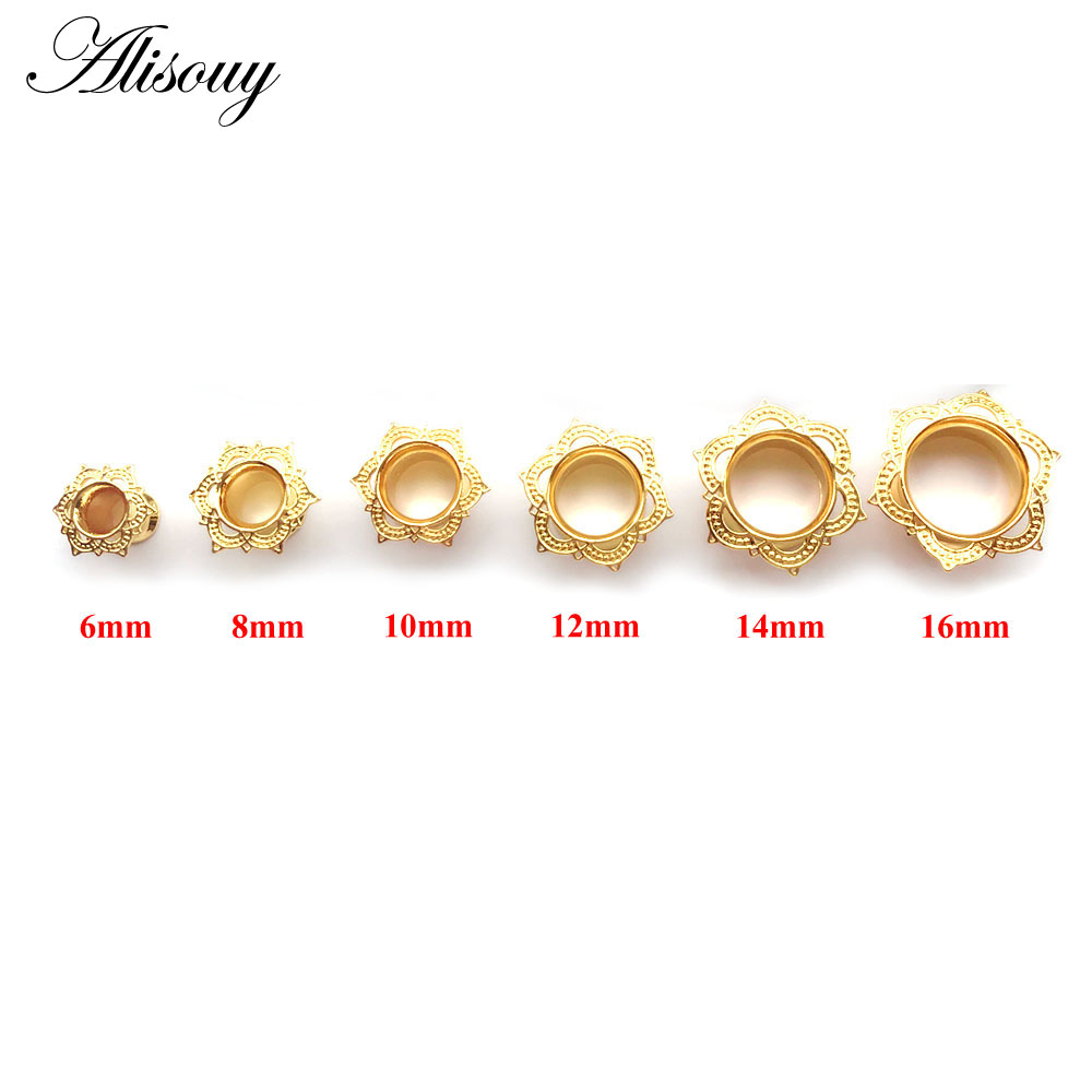 Alisouy 1 PCS Emas Warna Plug  - Body Jewelry Gauge To Mm ulasan dan harga