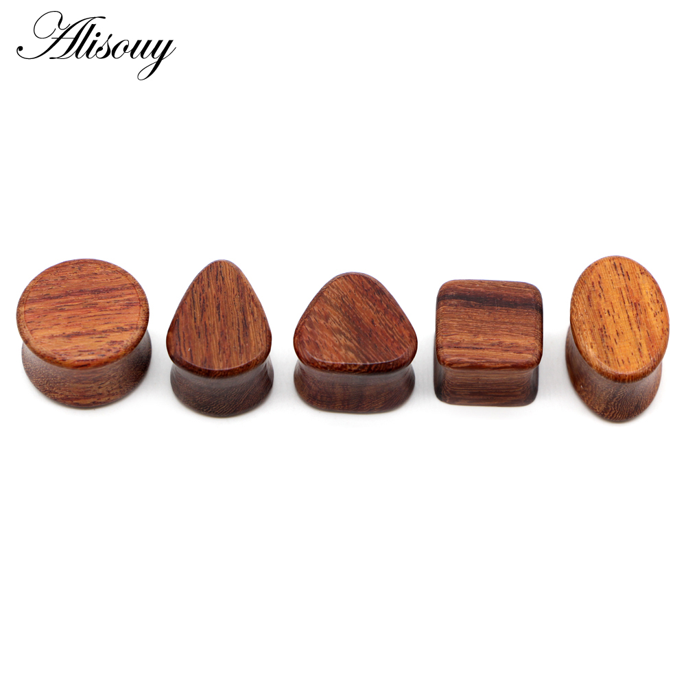 Alisouy 2Pcs Punk Alam Kayu Da - Body Jewelry Ear Gauges ulasan dan harga
