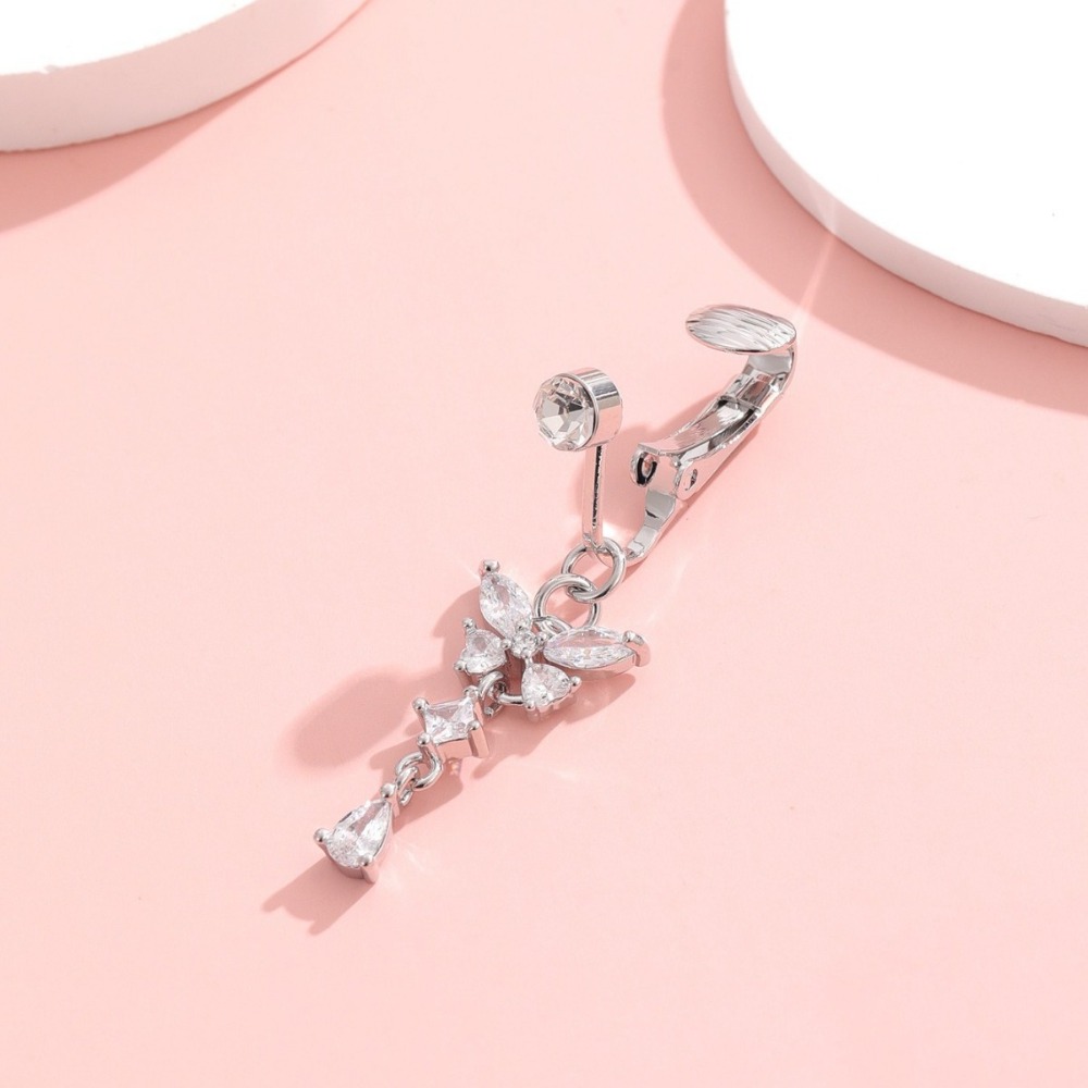 Cincin Pusar Palsu Desain Kupu - Body Jewelry Belly Button Rings ulasan dan harga