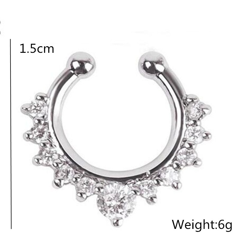 Klip hidung palsu bentuk U unt - Body Jewelry Ear ulasan dan harga