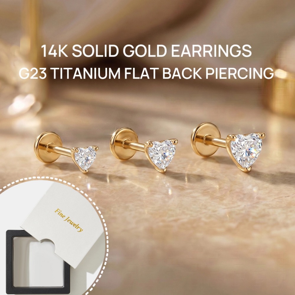 Anting-anting stud emas murni  - Body Jewelry Ear ulasan dan harga