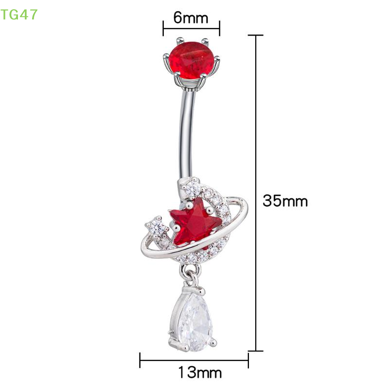 【LS】Cincin Pusar Kristal Gantu - Body Jewelry Universe ulasan dan harga