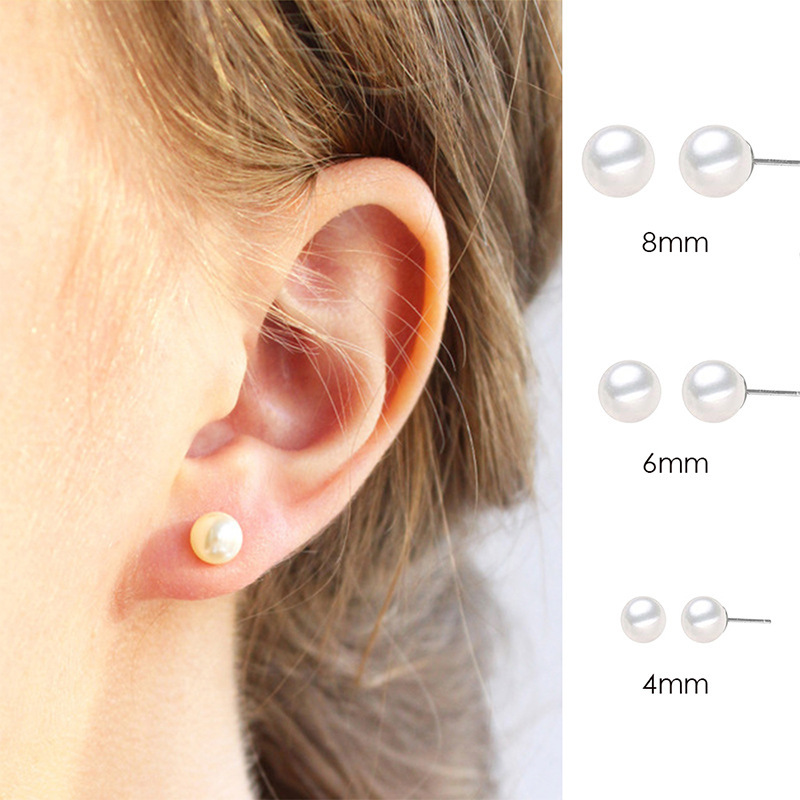 Set Anting Mutiara Putih Baja  - Body Jewelry Hypoallergenic ulasan dan harga