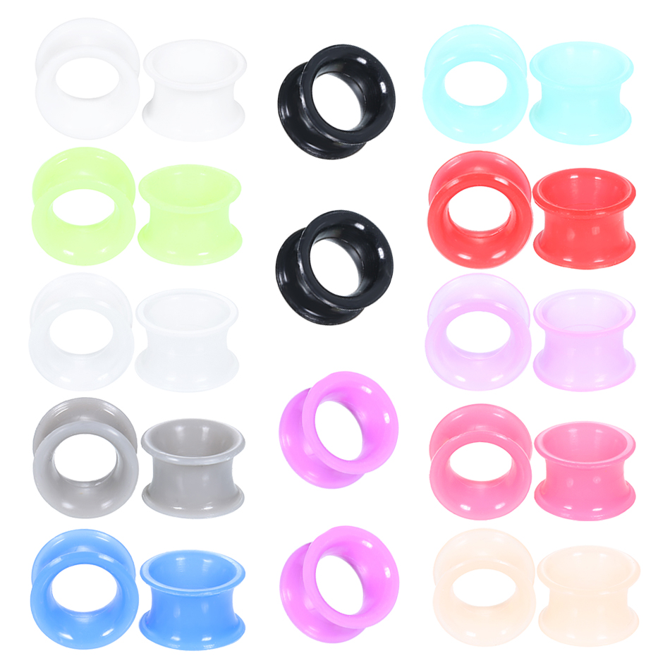 24Pcs Silicone High Double Fla - Body Jewelry Ear Gauges ulasan dan harga