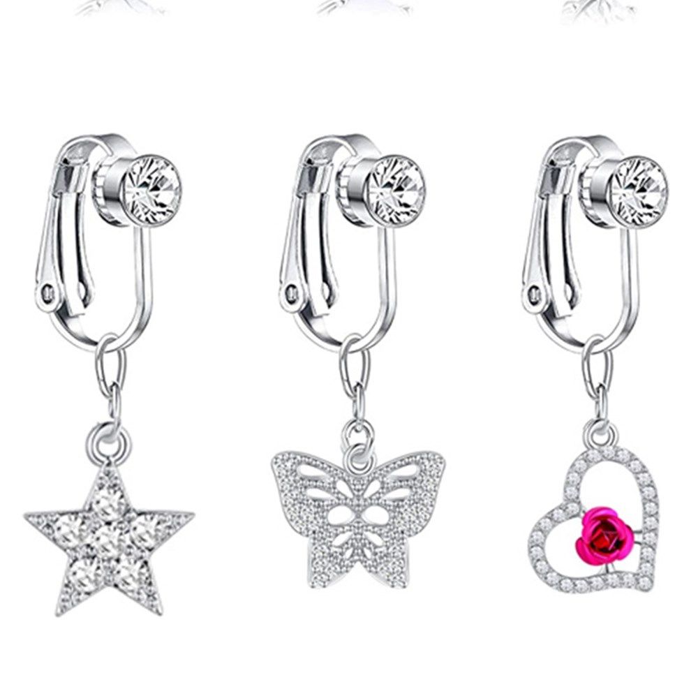 Anting-anting jepit kupu-kupu  - Body Jewelry Belly Button Rings ulasan dan harga